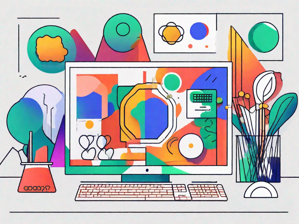 A computer screen displaying a variety of colorful
