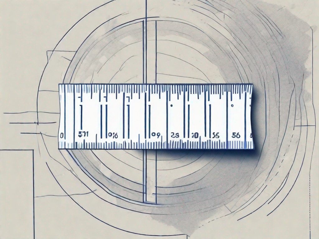 A measuring tape wrapped around a stylized