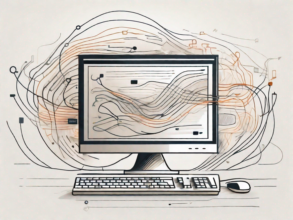 A computer with a stylized
