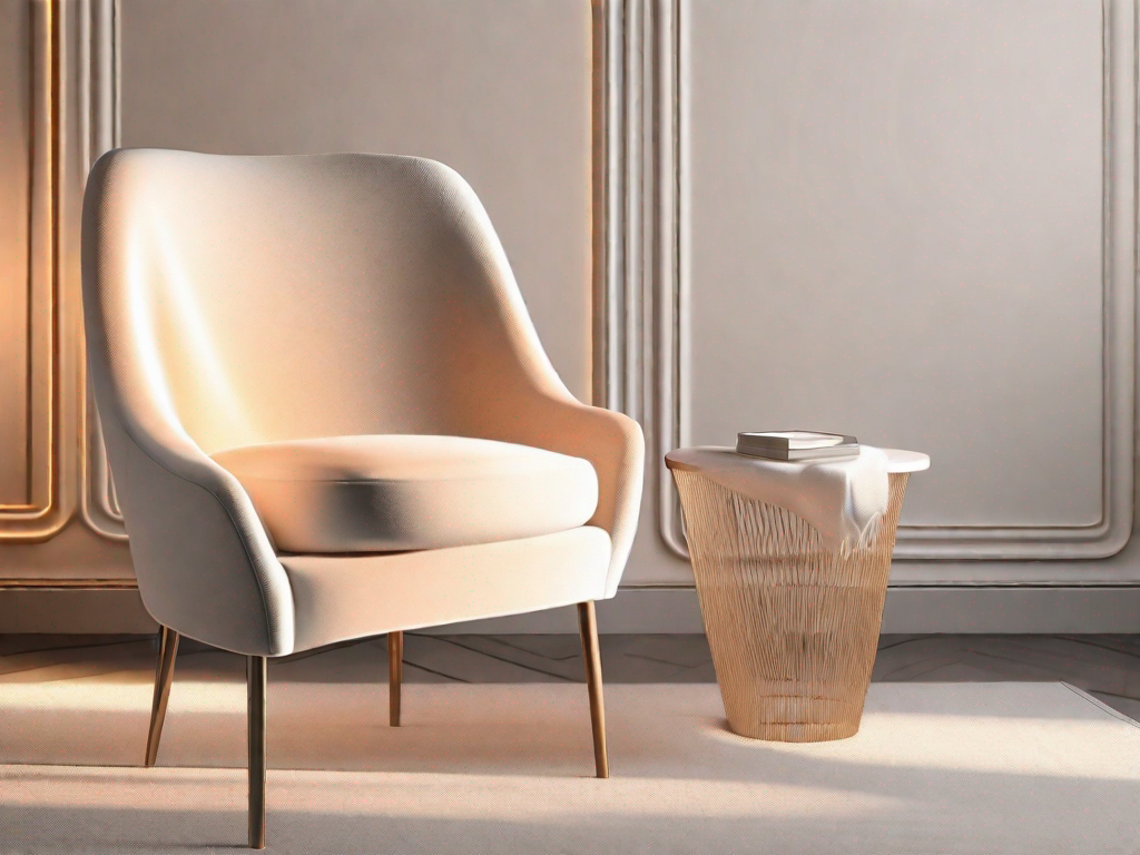 A luxurious cashmere sweater draped over a chair with a soft